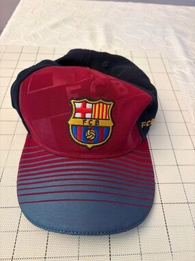 FC Barcelona Men's Two-Tone Red & Blue Baseball Cap